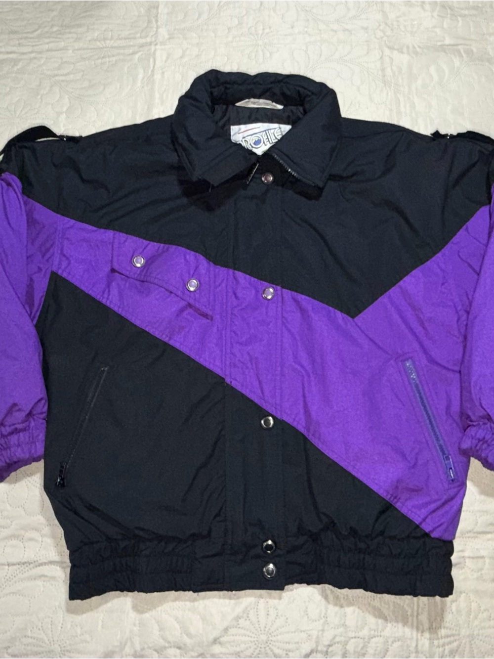 Ladies & Purple Colorblock Windbreaker Jacket